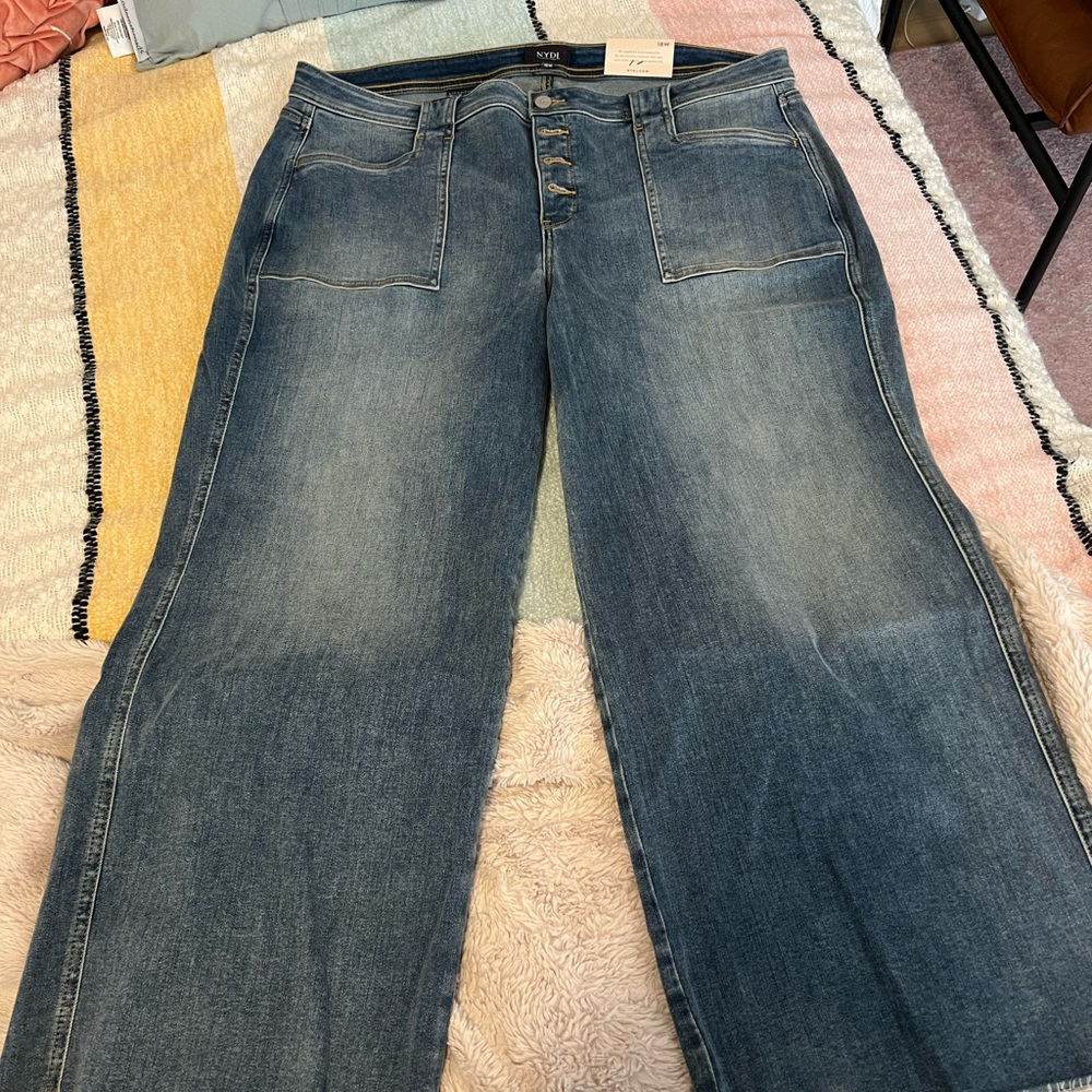 NYDJ Cropped Wide Leg Jeans.